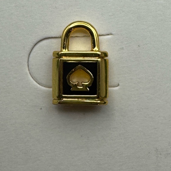 $59 MSRP Kate Spade “ Lock & Spade” Stud Earrings Gold Tone New With Tag & Box - Picture 16 of 17